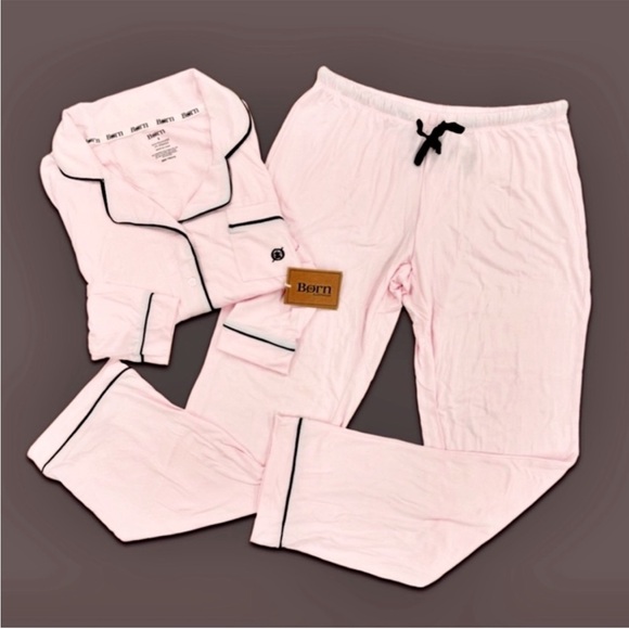 NWT Born Pajama Set Extra Soft Pink/Black Sizes Available S, M, L, XL